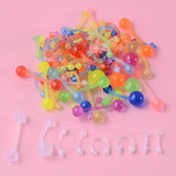 110Pcs Glow In Dark Acrylic Belly Button Ring Eyebrow Lip Piercing
