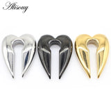 Stainless Steel Heart Water Drop Ear Weight Expander Piercing Earring