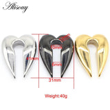 Stainless Steel Heart Water Drop Ear Weight Expander Piercing Earring