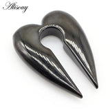 Stainless Steel Heart Water Drop Ear Weight Expander Piercing Earring