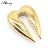 Stainless Steel Heart Water Drop Ear Weight Expander Piercing Earring