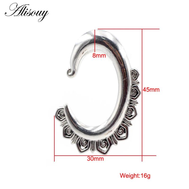 316L Stainless Steel C Pattern Lace Ear Weights Expander Stretcher Plugs