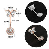 7pcs Heart Crystal CZs Belly Navel Ring Set