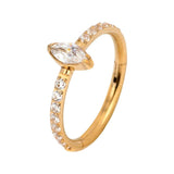 ASTM F136 Titanium CZ Marquise Center Hinged Nose Ring Labret Tragus Piercing
