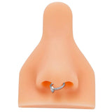 ASTM F136 Titanium CZ Marquise Center Hinged Nose Ring Labret Tragus Piercing