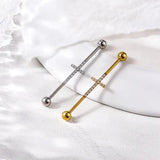 G23 Titanium Industrial Barbell Cross Hoop Cartilage Earrings