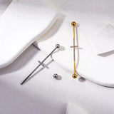 G23 Titanium Industrial Barbell Cross Hoop Cartilage Earrings