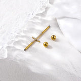 G23 Titanium Industrial Barbell Cross Hoop Cartilage Earrings