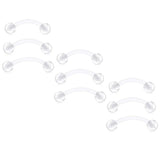 10PCS Clear Bioflex Acrylic Curved Barbell Belly Button Rings