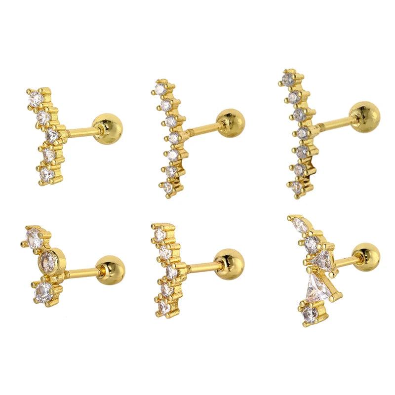 6 Pcs Stainless Steel Ear Piercing Earrings for Women Girls