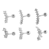 6 Pcs Stainless Steel Ear Piercing Earrings for Women Girls