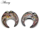 Hot Sell Colorful Crescent Piercing Ear Plugs Earring Strechers