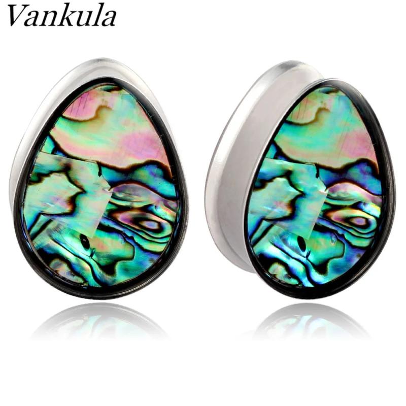 2pcs 8-25mm Stainless Steel Water Drop Ear Tunnels Plugs
