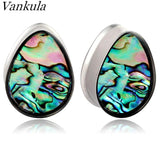 2pcs 8-25mm Stainless Steel Water Drop Ear Tunnels Plugs
