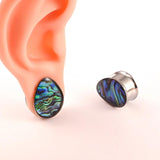 2pcs 8-25mm Stainless Steel Water Drop Ear Tunnels Plugs