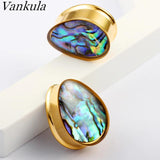 2pcs 8-25mm Stainless Steel Water Drop Ear Tunnels Plugs
