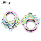 6mm Stainless Steel Ear Weights Water Drop Flower Magnet Body Piercing Earrings