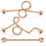 3Pcs 14G Industrial Barbell Piercing 35-38mm