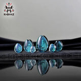 Glass Galaxy Water Drop Ear Expanders Tunnels Gauges Piercing Earring Plugs 2PCS