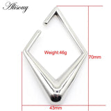Punk Stainless Steel Rhombus Square Ear Weight Clip