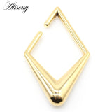 Punk Stainless Steel Rhombus Square Ear Weight Clip