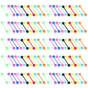 120Pcs Acrylic 6mm Ball Tongue Piercing Barbell Nipple Navel Tongue Ring