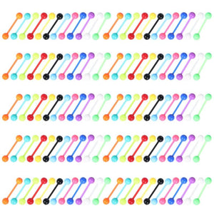 120Pcs Acrylic 6mm Ball Tongue Piercing Barbell Nipple Navel Tongue Ring