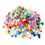 120Pcs Acrylic 6mm Ball Tongue Piercing Barbell Nipple Navel Tongue Ring
