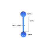 120Pcs Acrylic 6mm Ball Tongue Piercing Barbell Nipple Navel Tongue Ring