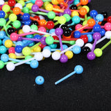 120Pcs Acrylic 6mm Ball Tongue Piercing Barbell Nipple Navel Tongue Ring