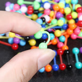 120Pcs Acrylic 6mm Ball Tongue Piercing Barbell Nipple Navel Tongue Ring