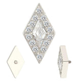 Titanium Rhombus CZ Paved Labret Stud Ear Cartilage Earrings