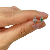 Titanium Rhombus CZ Paved Labret Stud Ear Cartilage Earrings