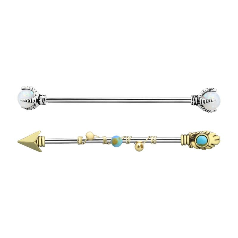Long Dragon Claw Industrial Barbell Piercing Earrings
