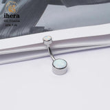 G23 Titanium Opal Belly Button Piercing Ring 14G