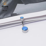 G23 Titanium Opal Belly Button Piercing Ring 14G