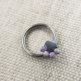 16G Opal Cat Palm Nose Nipple Daith Piercing Ring