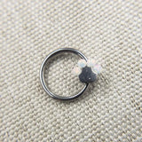 16G Opal Cat Palm Nose Nipple Daith Piercing Ring