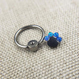 16G Opal Cat Palm Nose Nipple Daith Piercing Ring