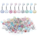 90Pcs Colorful Acrylic Belly Bars Body Piercing Jewelry