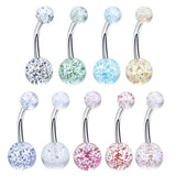 90Pcs Colorful Acrylic Belly Bars Body Piercing Jewelry