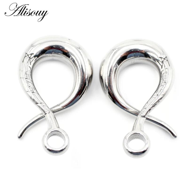 2pcs Steel Ear Weight Dangle Ear Plug Tunnels Earring