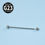 16G G23 Titanium Opal Industrial Barbell Earrings 38mm Straight Bar