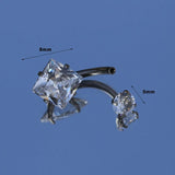 14G ASTM F136 Titanium Navel Belly Button Ring Crystal Piercing