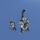 14G ASTM F136 Titanium Navel Belly Button Ring Crystal Piercing