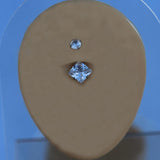 14G ASTM F136 Titanium Navel Belly Button Ring Crystal Piercing