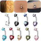 Zircon Navel Jewelry Belly Button Ring Body Piercing 316L Stainless Steel