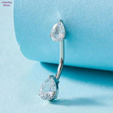 Zircon Navel Jewelry Belly Button Ring Body Piercing 316L Stainless Steel