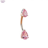 Zircon Navel Jewelry Belly Button Ring Body Piercing 316L Stainless Steel