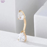 Zircon Navel Jewelry Belly Button Ring Body Piercing 316L Stainless Steel